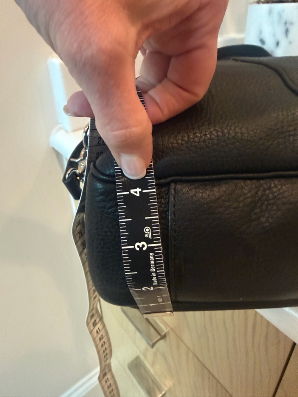 Cole Haan Black Leather Briefcase Work Bag with Shoulder Strap. New. - Picture 10 of 12